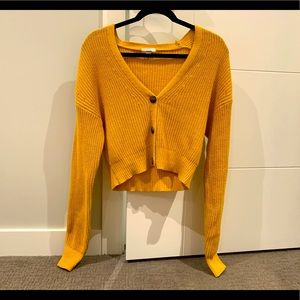 Yellow sweater crop top